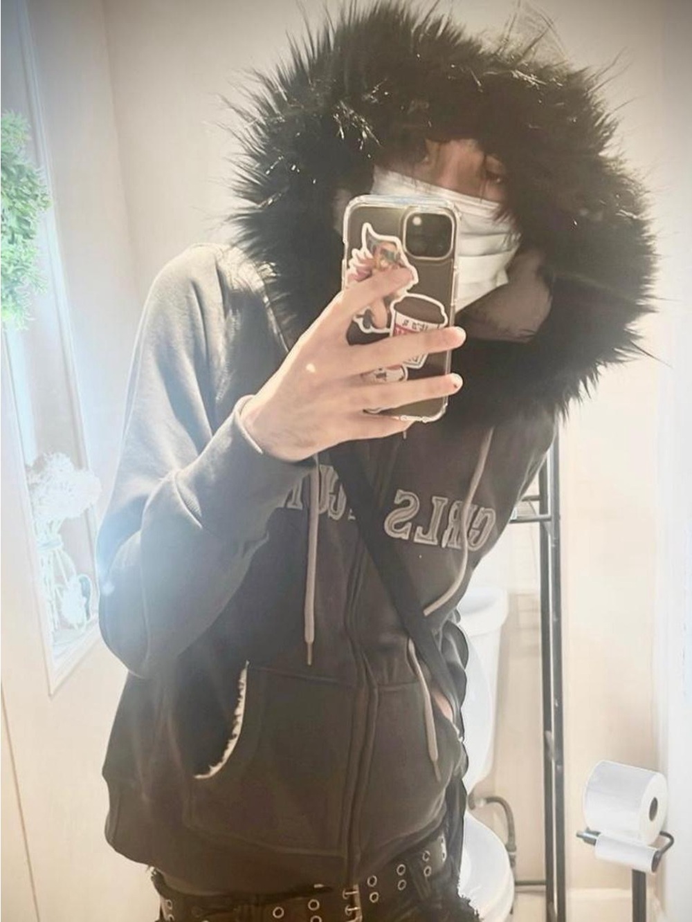 Girls With Guns faux fur trim jacket